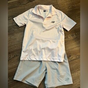 New Balance Gray Sports Short and Polo Set